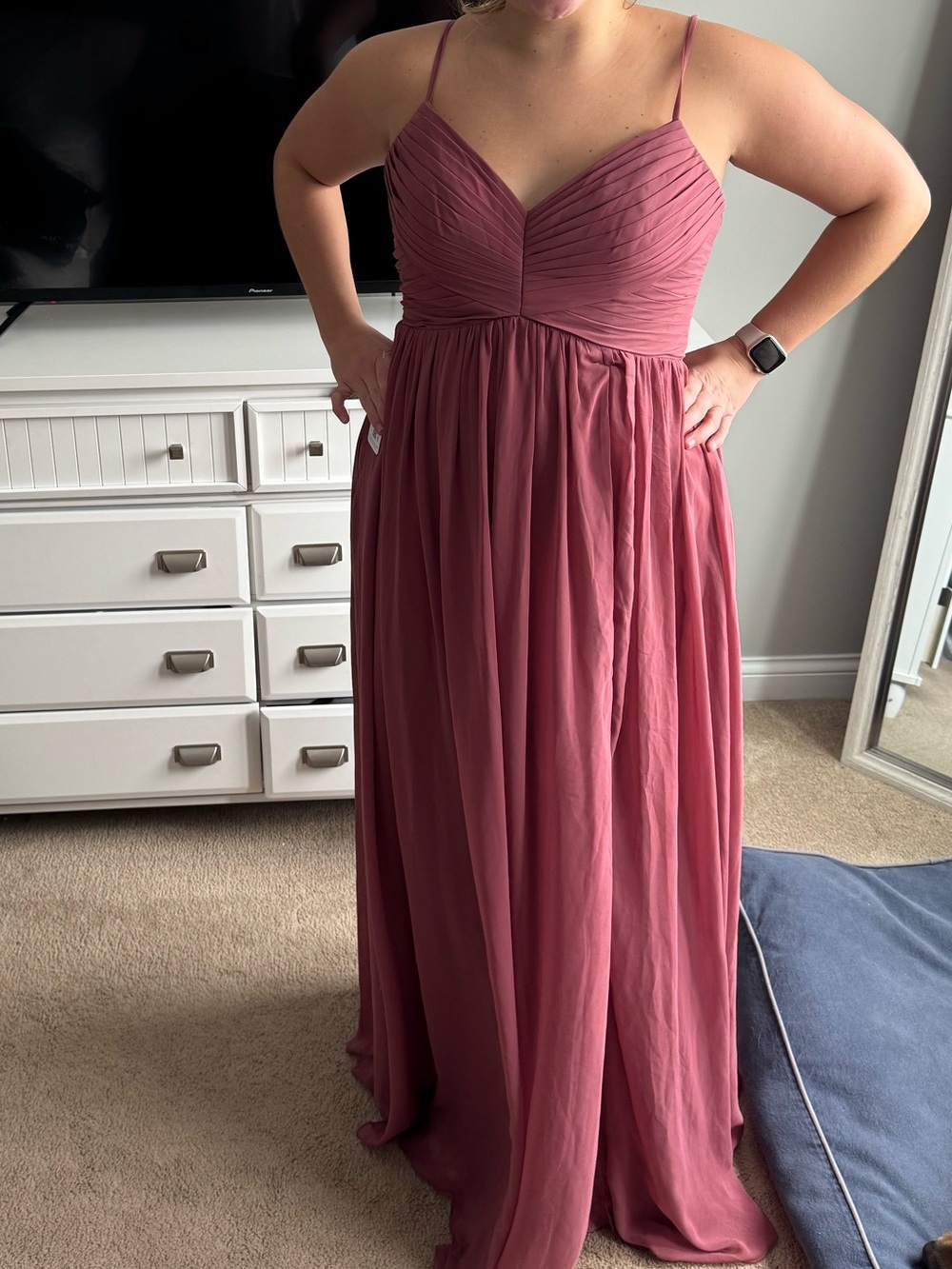 Azazie Alia Dress desert rose